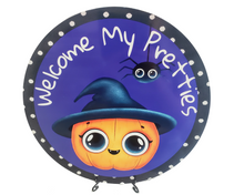 Load image into Gallery viewer, TCT1403-Cute Halloween Pumpkin Witch Sign