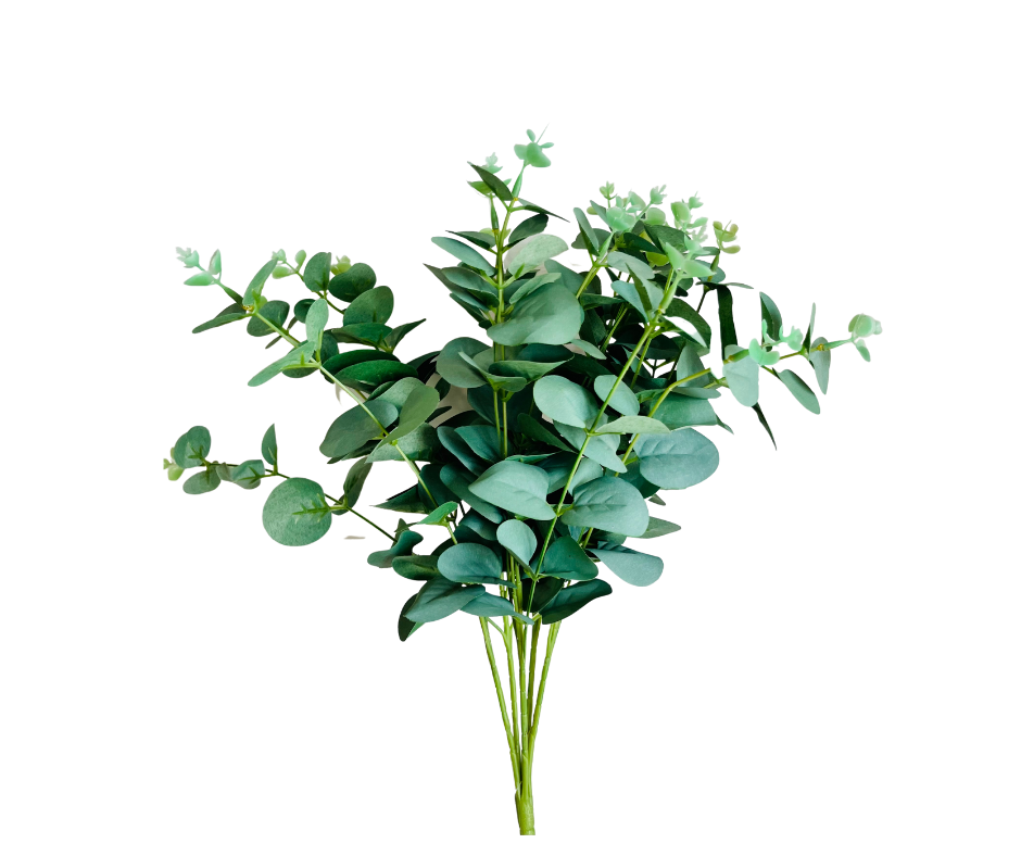 Lush Green 19-Inch Artificial Eucalyptus Leaf Bush-FG564360