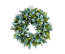 Load image into Gallery viewer, Everyday Lambs Ear Front Door Wreath-TCT1622