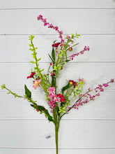 Load image into Gallery viewer, Colorful Blooms: 30-Inch Artificial Pink &amp; Green Flower Berry Cluster Spray-FH7998