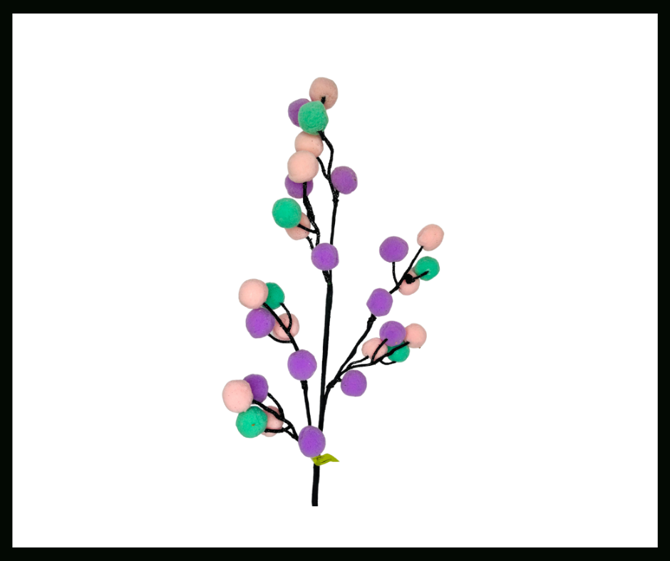 Whimsical 28-Inch Felt Ball Spray - Playful Pop of Color for Your Decor-56892 TCT Crafts