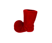 Load image into Gallery viewer, 11&quot;Hx7.5&quot;L Flocked Santa Boot Ornament - Festive Holiday Decor in Red or Black-XN363299