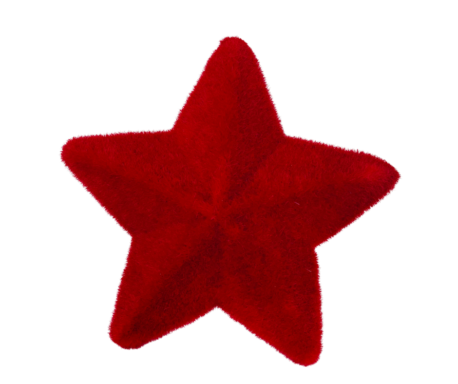 9x9" Flocked Glitter Pointed Star Decor in Blue or Red - Sparkling Addition to Your Holiday Decor-HJ902119/HJ902124 TCT Crafts