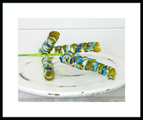 Elegant Blue Floral Gold Curl Wreath Pick - 16 Inches-63200BL TCT Crafts