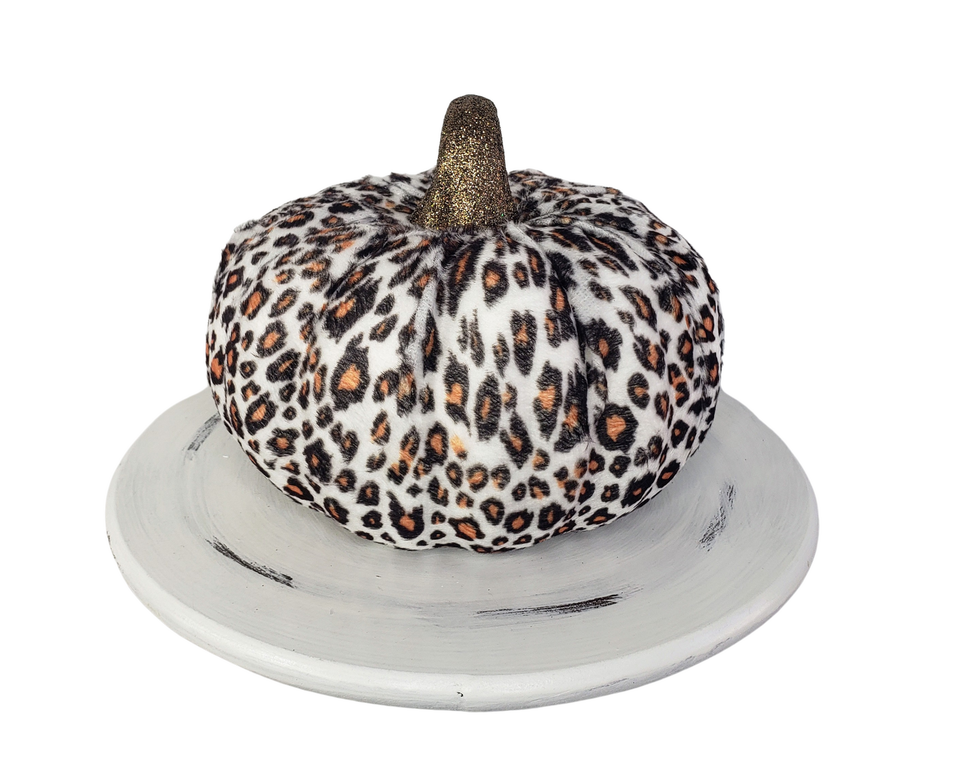 Chic Fall Accent: 7-Inch Leopard Print Foam/Fabric PumpkinHA039827 TCT Crafts
