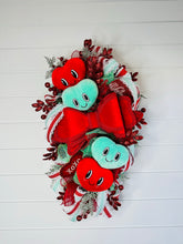Load image into Gallery viewer, Valentine&#39;s Day Front Door Swag 17&quot;x32&quot; - Handcrafted with Love - Featuring Plush Hearts, Wooden Signs, and Glitter Picks-TCT1594