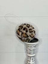 Festive Furry Delight: 4.5-Inch Christmas Fuzzy Animal Print Ornament Ball-(133099) TCT Crafts