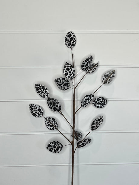 Elegant Frost: 32-Inch Snow Leopard Leaves Spray-(128705) TCT Crafts