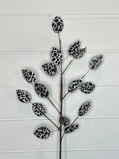 Elegant Frost: 32-Inch Snow Leopard Leaves Spray-(128705) TCT Crafts