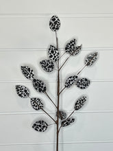 Load image into Gallery viewer, Elegant Frost: 32-Inch Snow Leopard Leaves Spray-(128705)