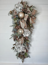 Load image into Gallery viewer, Rose Gold &amp; Gray Designer Teardrop Christmas Swag-TCT1427
