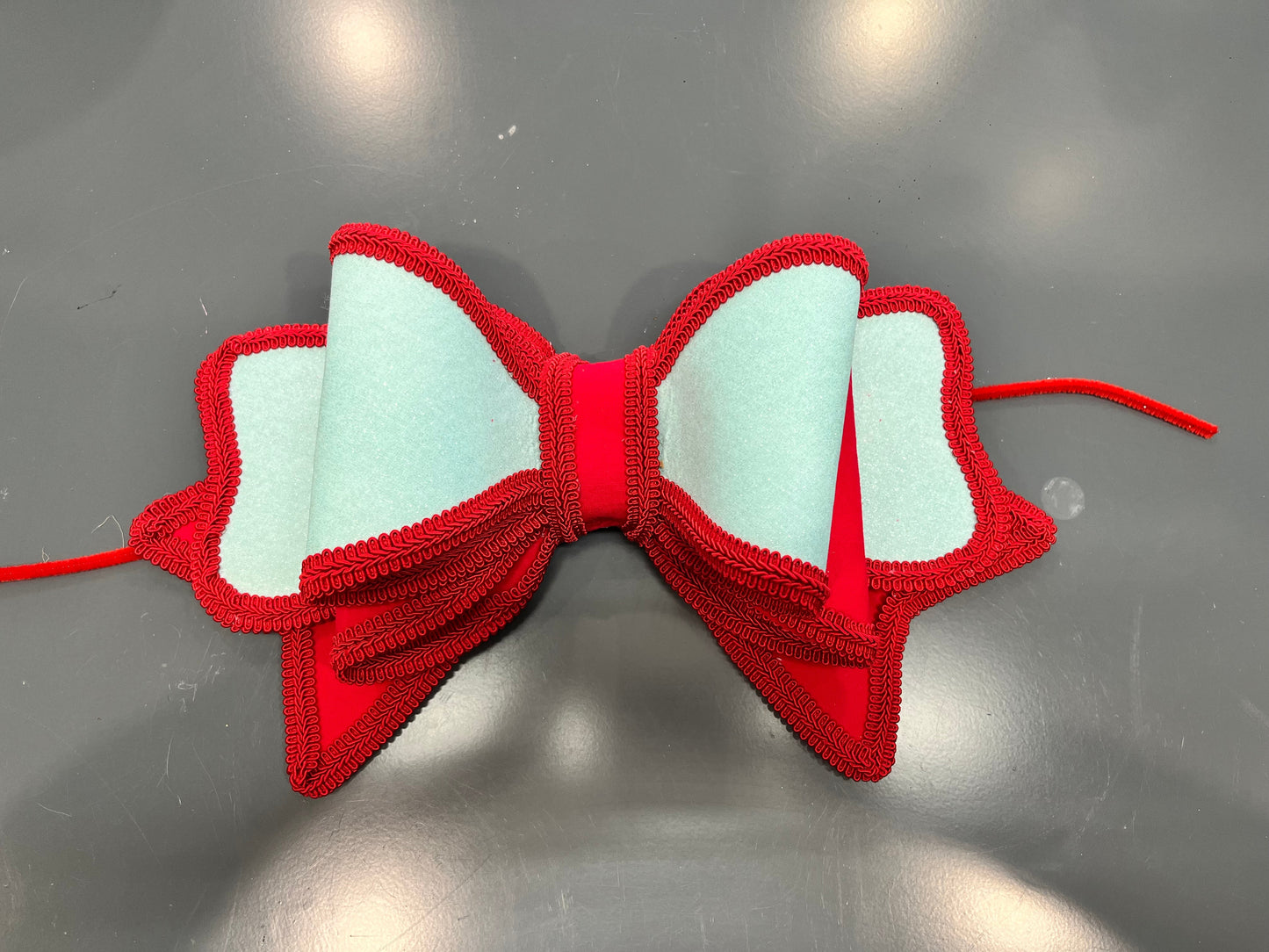 Mint Green/Red Large No Sew Bow Wreath Attachment-TCT1533 TCT Crafts