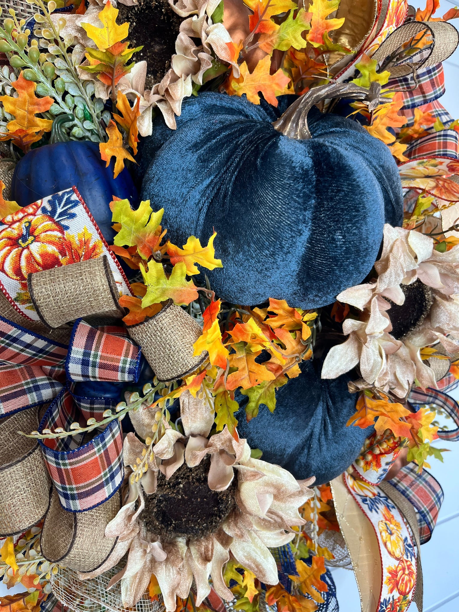 BEAUTYBIGBANG Fall Wreath for Front Door 38cm/15 Inch Autumn