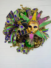 Load image into Gallery viewer, Mardi Gras Jester Front Door Wreath-TCT1592
