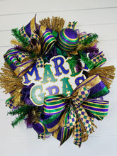 Load image into Gallery viewer, Mardi Gras Front Door Wreath-TCT1596