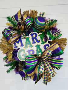 Mardi Gras Front Door Wreath-TCT1596