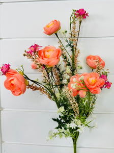 Ranunculus Filler Bush H21" Pink & Orange: A Beautiful and Versatile Accent for Your Home-63101PH