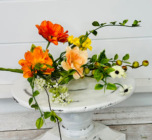 16" Orange/White Poppy Berry Pick - Vibrant Floral Accent-63264SP16