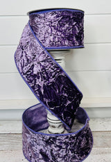 4 inch Velvet Crush Farrisilk Wired Ribbon-Violet Farrisilk