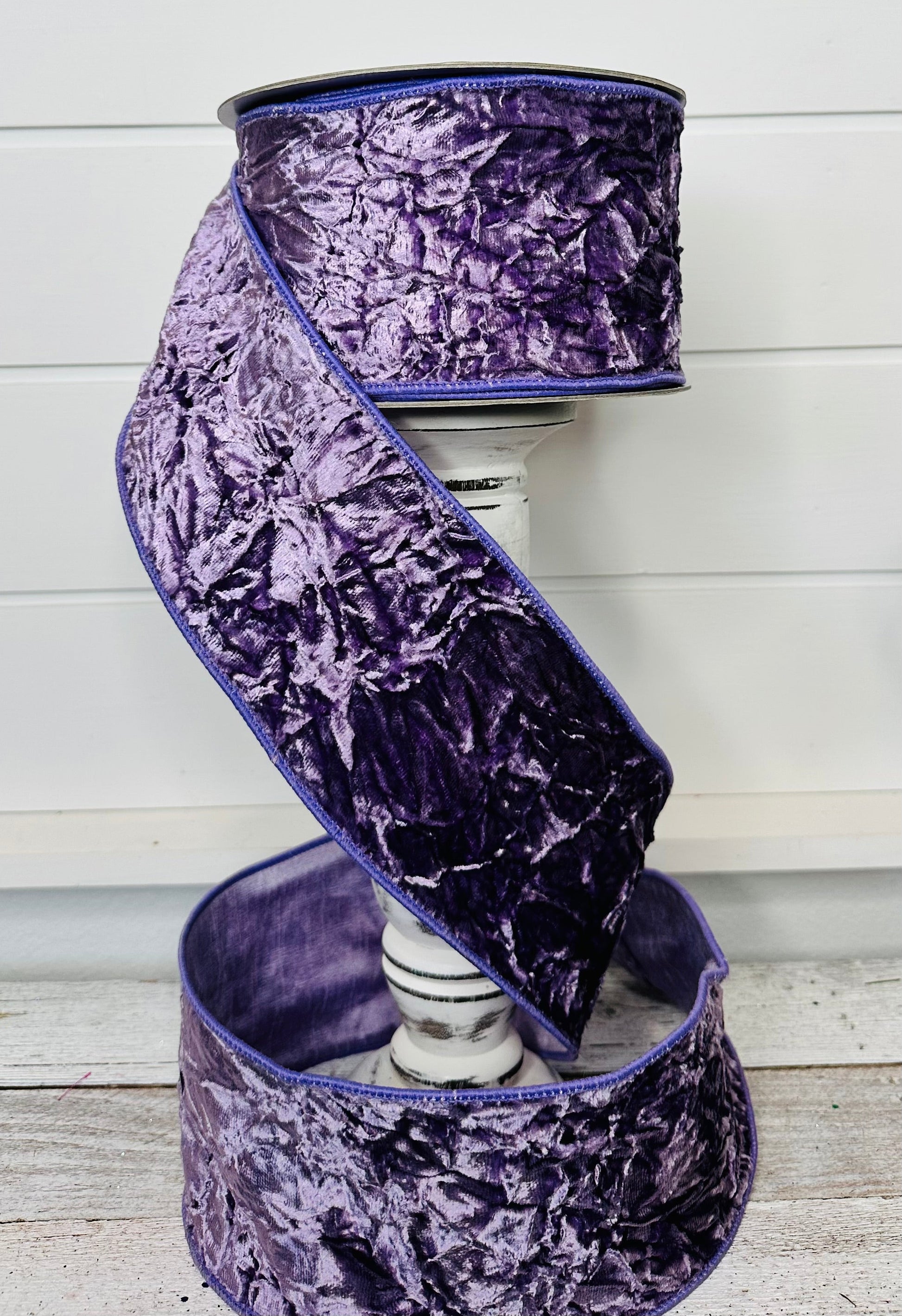 4 inch Velvet Crush Farrisilk Wired Ribbon-Violet Farrisilk