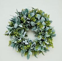 Load image into Gallery viewer, Everyday Lambs Ear Front Door Wreath-TCT1622