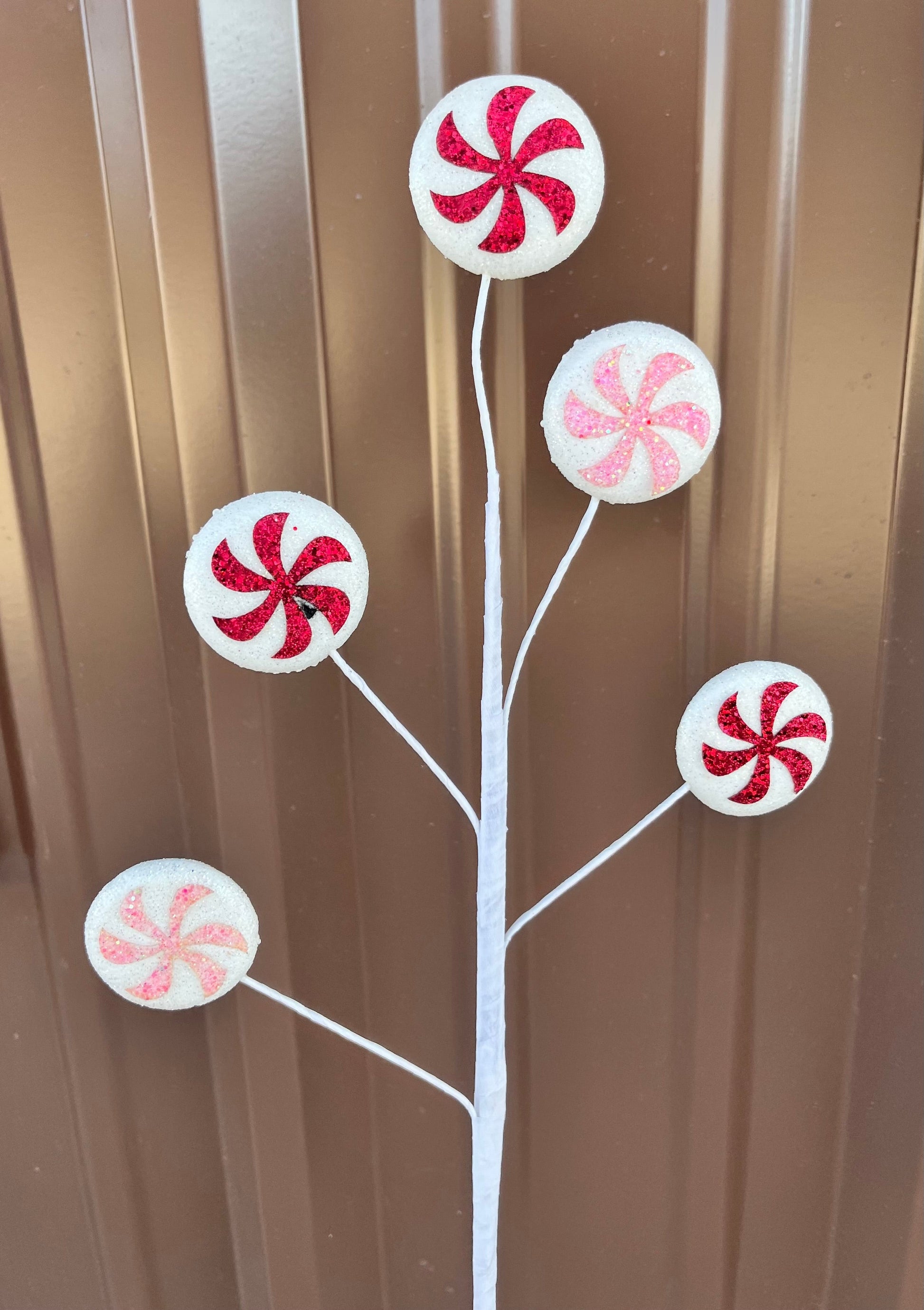 Festive 22" Peppermint Glitter Spray - Red, Pink, and White Delight-XS9956K1 Craig Bachman