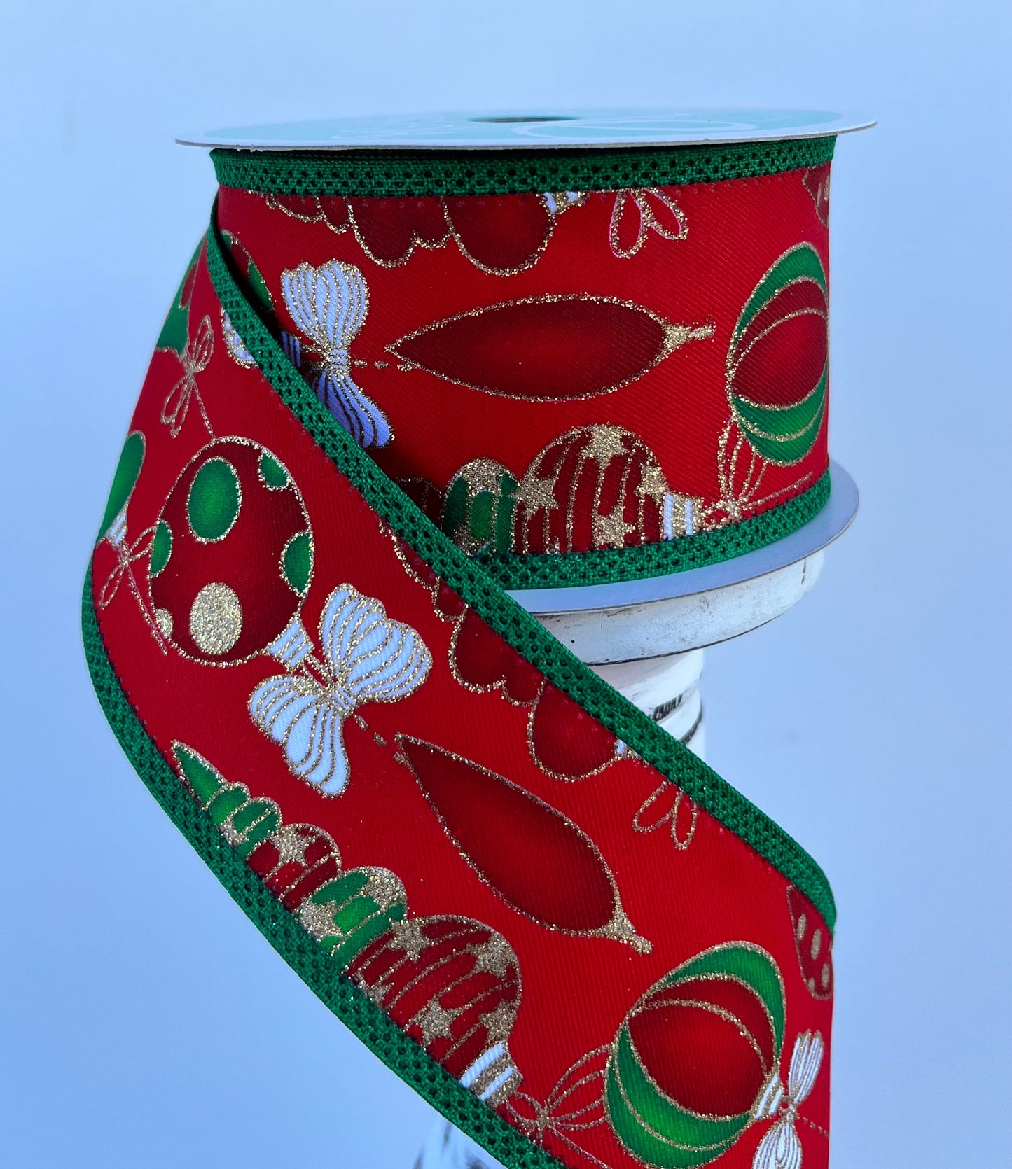 RGA820324-2.5"x10YD Hanging Christmas Ornaments Ribbon-Red/White/Green/Gold Craig Bachman