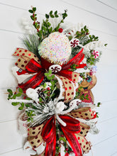 Load image into Gallery viewer, Gingerbread Girl Flocked Christmas Grapevine Candy Land Wreath-TCT1436