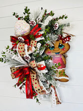 Load image into Gallery viewer, Gingerbread Girl Flocked Christmas Grapevine Candy Land Wreath-TCT1436