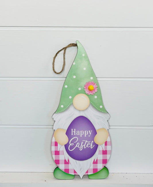 MDF Happy Easter Gnome Shape Sign - Whimsical Spring Decoration-AP8902 TCT Crafts