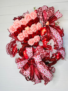 Red & Pink X-large Valentine's Day Heart wreath-TCT1459
