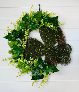 Shamrock Grapevine St. Patrick's Day Wreath/Door Hanger -TCT1468