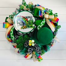 Load image into Gallery viewer, St. Patrick&#39;s Day Rainbow Pot of Gold Wreath-1482
