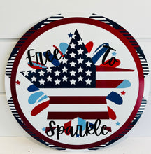 Load image into Gallery viewer, 11.75 inch Patriotic Star round metal sign-TCT1502