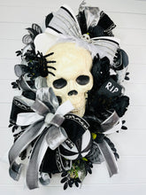 Load image into Gallery viewer, Large Handmade Halloween Skull Skeleton Wreath -TCT1527