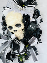Load image into Gallery viewer, Large Handmade Halloween Skull Skeleton Wreath -TCT1527