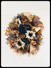 Load image into Gallery viewer, Large Blue/Orange Fall Wreath for Front Door-TCT1538