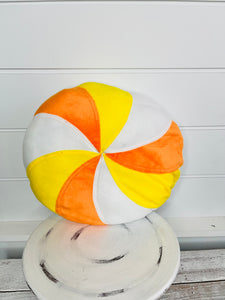 Sweet and Festive: Plush Candy Corn Peppermint Pillow/Wreath Attachment-56938YWORWT