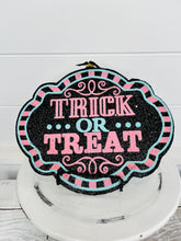 Load image into Gallery viewer, Spooky Delight: Pink/Mint/Black Halloween Trick or Treat Foam Sign-56596MIPK