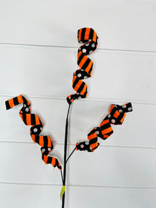 Spooky Fun: Halloween Double-Sided Polkadot Striped Frizzy Curly Pick/Spray-56534ORBK