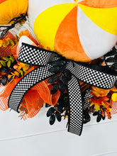 Load image into Gallery viewer, Candy Corn Pumpkin Halloween Wreath-TCT1550