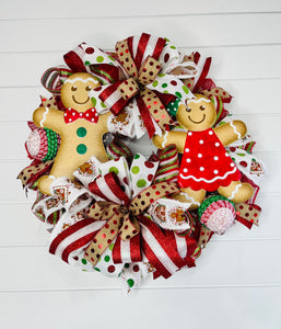 Boy/Girl Gingerbread Christmas Wreath-TCT1553