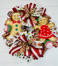 Load image into Gallery viewer, Boy/Girl Gingerbread Christmas Wreath-TCT1553