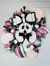 Load image into Gallery viewer, Pink &amp; Black Cute Halloween Ghost Wreath-TCT1557