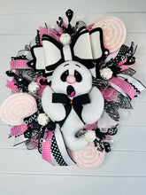 Load image into Gallery viewer, Pink &amp; Black Cute Halloween Ghost Wreath-TCT1557
