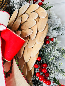 Rustic Designer Woodlands Angel Wings Christmas/Winter Wreath-TCT1577