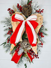 Load image into Gallery viewer, Rustic Designer Woodlands Angel Wings Christmas/Winter Wreath-TCT1577