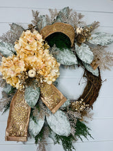Load image into Gallery viewer, Elegant Designer Champagne/Rose Gold Grapevine Christmas Wreath-TCT1580