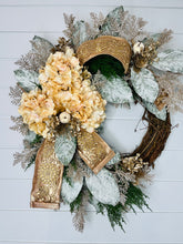 Load image into Gallery viewer, Elegant Designer Champagne/Rose Gold Grapevine Christmas Wreath-TCT1580
