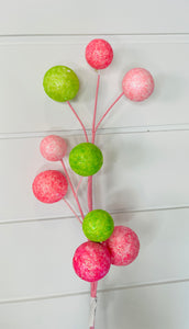 Sparkling Glamour: 21" Glitter Ball Spray in Hot Pink, Light Pink, and Apple Green-XS57391A